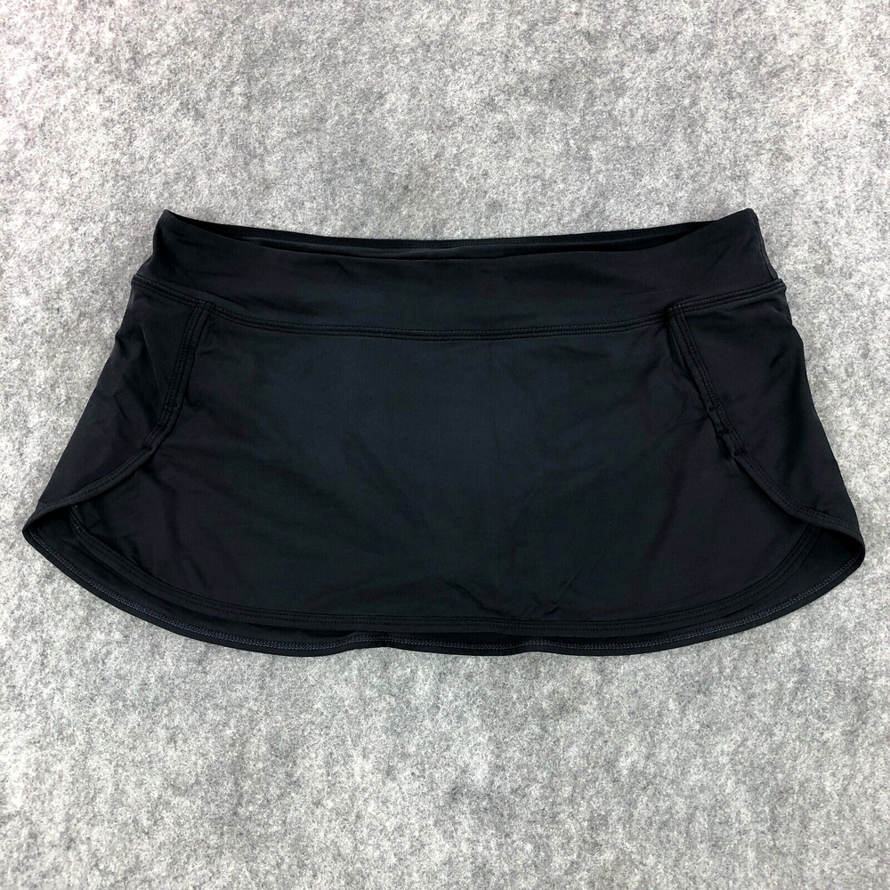 Athleta Short Skirt Womens Large Black Inner Pocket Stretch Nylon Athletic Gym